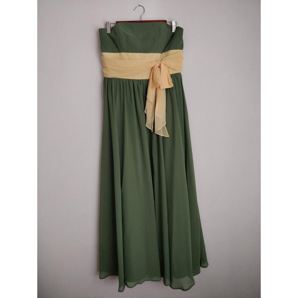 Alfred Angelo Green Strapless Bridesmaid Dress 10